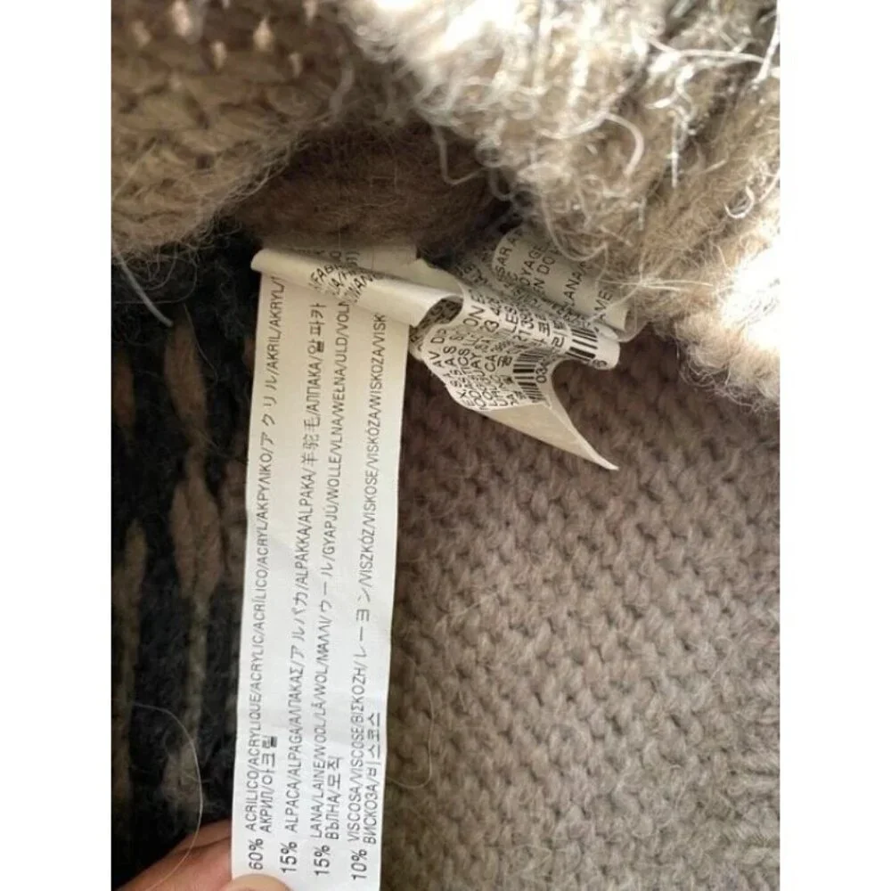 Zara Made in Italy Oversize Chunky Nordic Alpaca Llama Wool Turtleneck Sweater M - Picture 8 of 12